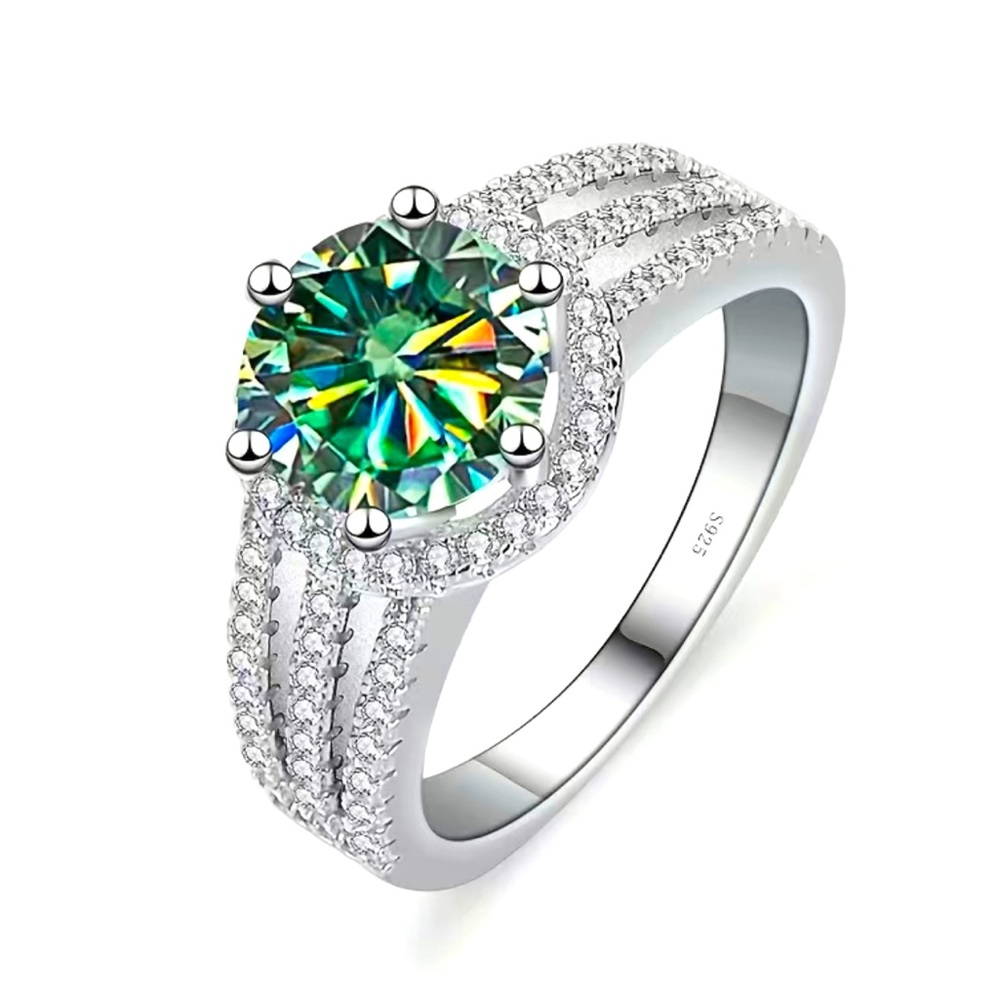 Certified 2ct t.w. Moissanite Diamond Engagement Ring Size 6 NEW!!